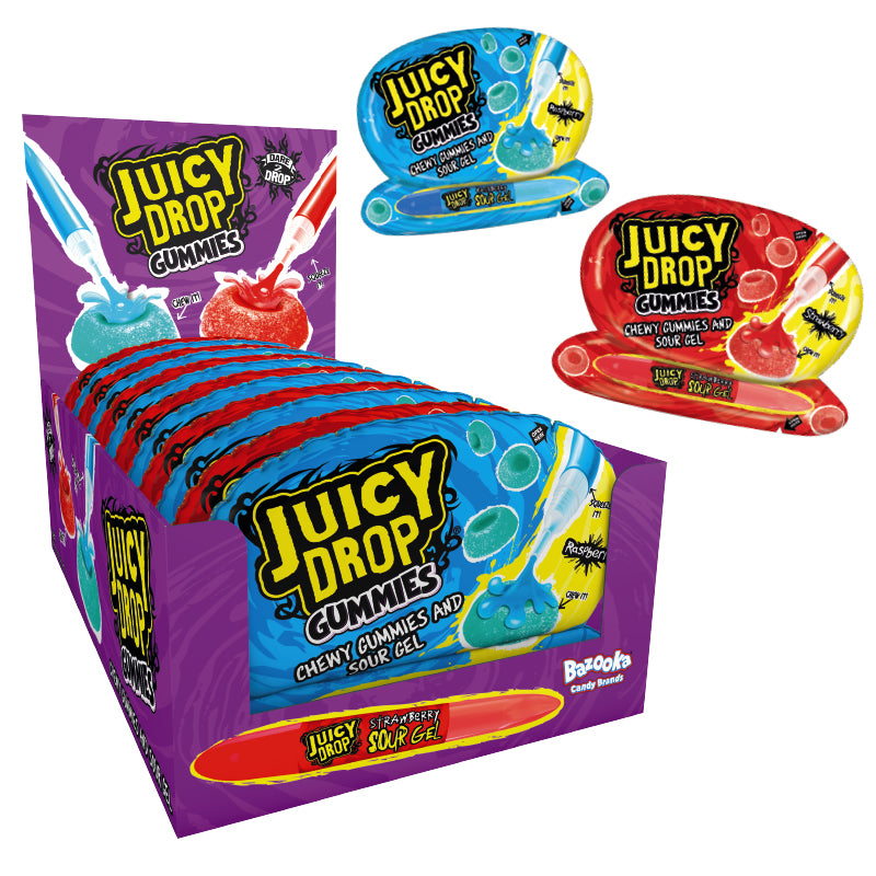 BAZOOKA JUICY DROP GUMMIES, CARAMELLE GOMMOSE CON PENNA GEL 57G  1Conf.